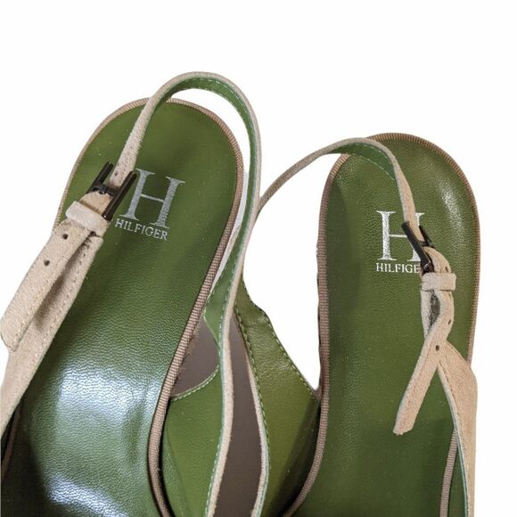 Women's Hilfiger Suede Slingback Tiger Stripe Wedge. Size 7 M - Picture 3 of 6